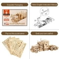 thumbnail image 5 of ROKR 3D Wooden Puzzle for Adults-Mechanical Car Model Kits-Brain Teaser Puzzles-Vehicle Building Kits-Unique Gift for Kids on Birthday/Christmas Day(1:40 Scale), 5 of 7