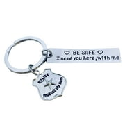 Infinity Collection Police Keychain, Be Safe, I Need You Here With Me, Gift for Police Officers