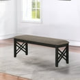 thumbnail image 3 of New Classic Furniture Potomac Polyester & Wood Dining Bench in Brown and Black, 3 of 7