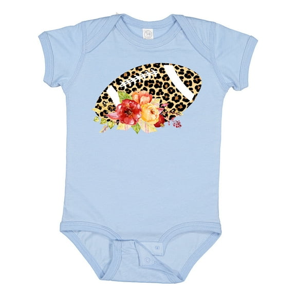 Inktastic Football with Flowers and Leopard Spots Boys or Girls Baby Bodysuit