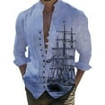 thumbnail image 1 of XDZJLR Chemise Homme Impression Numérique 3D Bateau Poche Boucle Col à Revers Manches Courtes, 1 of 7