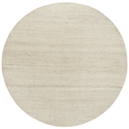 SAFAVIEH Natural Fiber Clara Solid Area Rug, Ivory, 4' x 4' Round