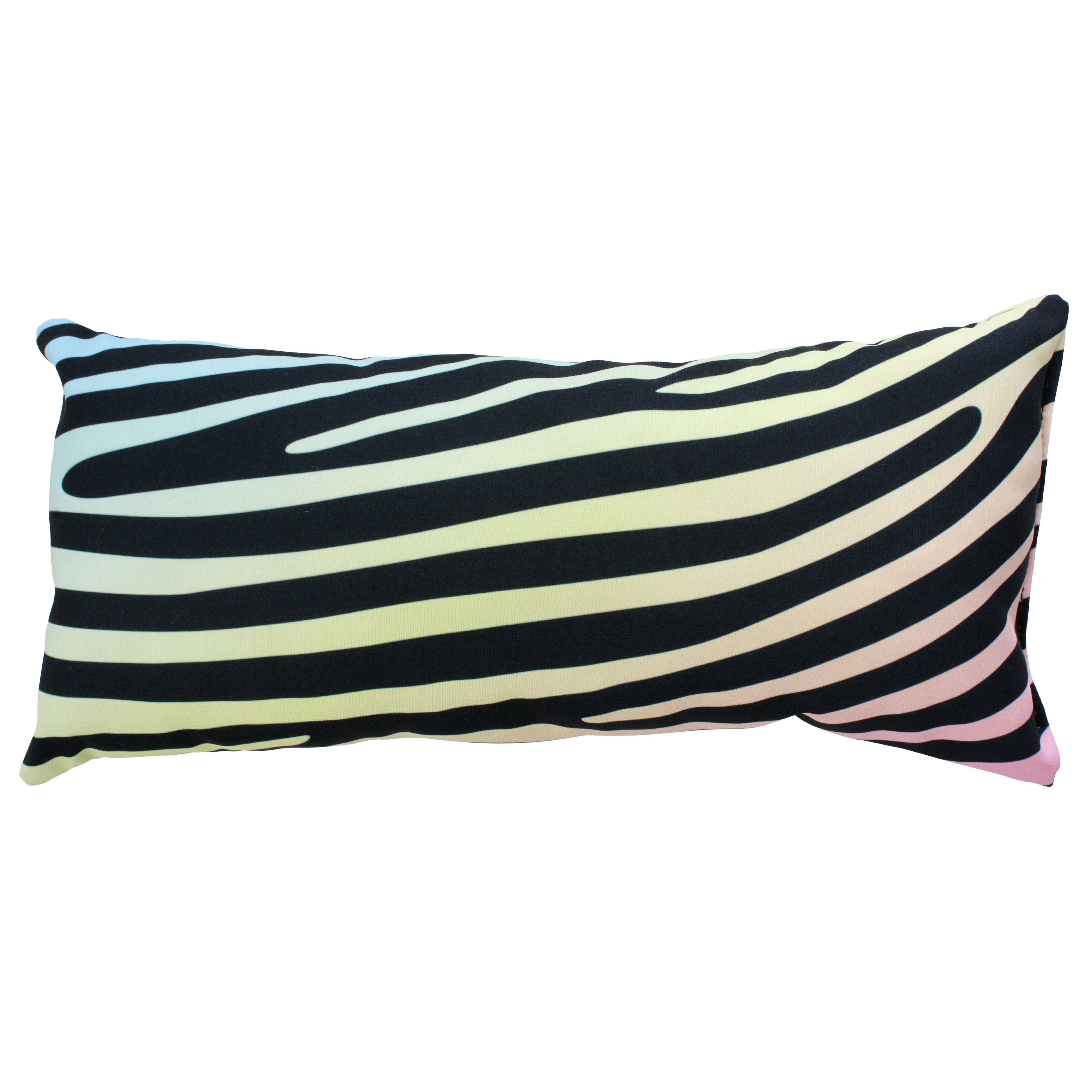 Everything Comfy Zebra Print Decorative Pillow, 16x6 Inch, Pastel Gradient/Black,