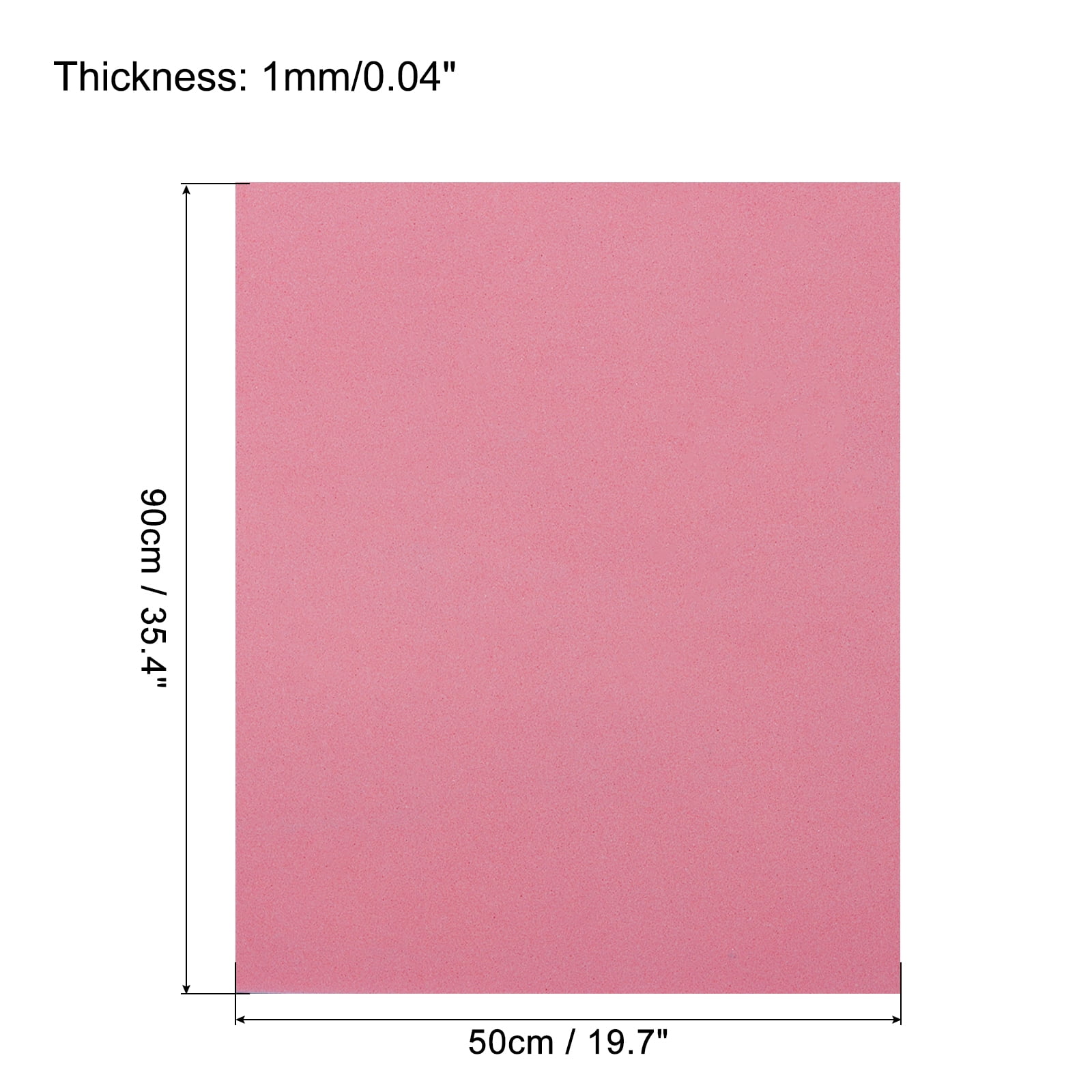 EVA Foam Sheets Pink 19.7 Inch x 35.4 Inch 1mm Thick Crafts Foam Pack of 5