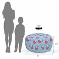 thumbnail image 4 of Cartoon Pouf Cover with Zipper, Pattern of Unicorn Skates Wearing Santa Claus Coat and Snowflakes Layout, Soft Decorative Fabric Unstuffed Case, 30" W X 17.3" L, Pink Pale Sky Blue, by Ambesonne, 4 of 5