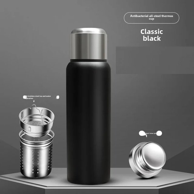 Botella térmica aislada de acero inoxidable 316 de alta gama para hombres y mujeres, botella de agua de gran capacidad, botella de acero completa grabada