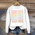 thumbnail image 2 of Women's Casual Crewneck New York City English Letter Print Hoodie Light Hoodie Zip up Women Juniors Sweatshirts Trendy Ladies Fashion Sweaters Large Womens Sweatshirt No Hood Boy Mom Sweatshirt, 2 of 3