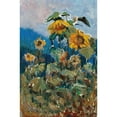 thumbnail image 2 of Marie Egner 13x18 Gold Ornate Wood Frame and Double Matted Museum Art Print Titled - Study of Sunflowers, 2 of 4