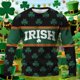 thumbnail image 3 of Ceisia Men's St. Patrick's Day IRISH & Clover Print Waffle Knit Long Sleeve Crew Neck Casual Top Black XL Gifts, 3 of 6
