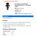 thumbnail image 2 of Rear Bumper Cover Retainer - Compatible with 2013 - 2014 Buick Encore, 2 of 2