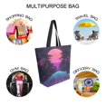 thumbnail image 7 of FORMRS Womens Canvas Tote Bag with Zipper Inner Pocket Shoulder Handbag, Night Neon Road, 7 of 7