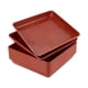 thumbnail image 4 of 10 posavasos para plantas, cuencos para plantas, bandeja de drenaje cuadrada liviana para macetas. Rojo, 4 of 9