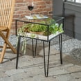 thumbnail image 2 of Metal Table with Glass Top and Gold Metal Planter Dish, 2 of 3