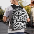 thumbnail image 6 of Pofeuu Weave Geometric Print Laptop Backpack Travel Canvas Backpack for School Lightweight and Comfortable Backpack College Backpack Schoolbag, 6 of 6