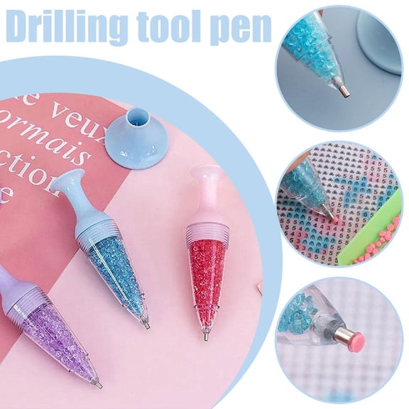 Diamond Art Pens, Diamond Art Painting Pen Pot Shaped Point Drill Pen, Bead Dispenser Pen for Nail Art Crafts DIY Crafts Cross Stitch