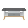 thumbnail image 5 of Furniture of America Edwine Glass Top Coffee Table, Gray, 5 of 7