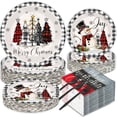 thumbnail image 1 of Juego de Vajilla Navideña GOLDGAO 200 PCS Platos de 9" y 7" con Servilletas, 1 of 7