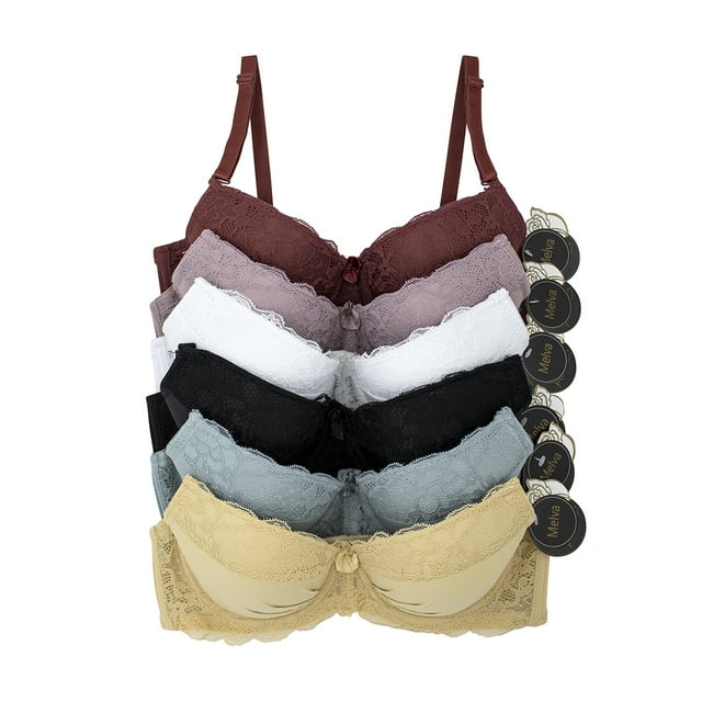Paquete de Brasier Adda Lingerie Modelo Melva, Estilo clásico con varilla, Colores surtidos