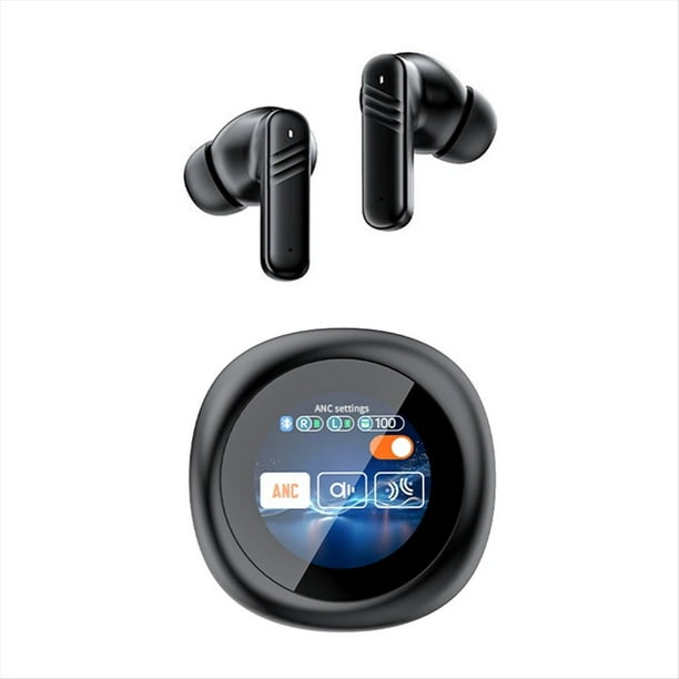 Auriculares Inalámbricos Bluetooth 5.4 con Cancelación de Ruido, Pantalla Táctil LED Visible, Intraaurales, ENC
