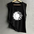 thumbnail image 4 of Women Going Out Summer Tank Tops Casual Printed Loose Series Sunflower Sleeveless Blouse Undershirt,Black,M, 4 of 4