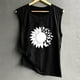 thumbnail image 3 of Gibobby Casual Impreso Sin mangas Mujer Girasol Top Blusa suelta para mujer(Negro,CH), 3 of 4