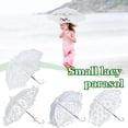 thumbnail image 3 of Small lacy parasol Handle Umbrellas Embroidery Parasol Lace Floral Umbrella, 3 of 8