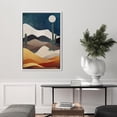 thumbnail image 2 of PixonSign Framed Canvas Print Wall Art Midnight Moon Cactus Desert Dune Nature Wilderness Illustrations Decorative Bohemian Rustic Mid-Century Modern Desert Landscape - 16"x24" White, 2 of 5