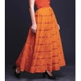 thumbnail image 5 of Phagun Women's Indian Clothing Orange Long Casual Skirt Maxi&nbsp;Summer Wear-14, 5 of 6