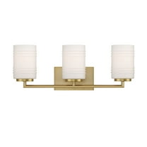 Designers Fountain Leavenworth 3 Light Brushed Gold Bathroom Vanity Light Fixture, D257M-3B-BG