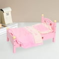 thumbnail image 4 of Cama de Muñeca para Bebé, Regalos para Niñas, Muebles de Madera con Juego de Cama, Dormitorio Rosa para Muñeca de 30cm, Accesorios de Decoración, Ador, 4 of 9