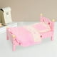 thumbnail image 4 of Cama de muñeca en miniatura, regalos de cumpleaños, muebles de madera con juego de cama, cuna en miniatura rosa para muñeca de escala 1/6, accesorios, 4 of 9