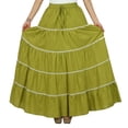 thumbnail image 3 of Bimba Jupe Longue Évasée en Coton pour Femmes Boho Maxi Bas Taille Élastique Vêtements, 3 of 6