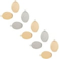 thumbnail image 5 of 40 Sets 2 Colors 13x18mm Oval Tray Pendants Making Stainless Steel Pendants and Clear Glass Cabochon for Necklaces Jewelry Making Golden Stainless Steel Color DIY, 5 of 9
