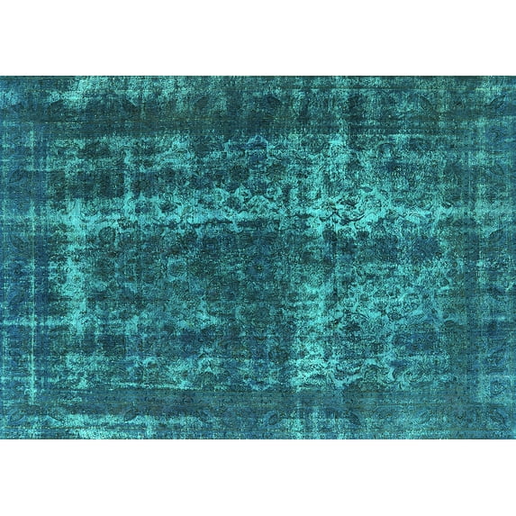Ahgly Company Indoor Rectangle Persian Turquoise Blue Bohemian Area Rugs, 5' x 7'