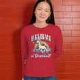 thumbnail image 4 of Believe in Yourself Unicorn Women's Long Sleeve T-shirt Colorful Rainbow Magical Pony, 4 of 7