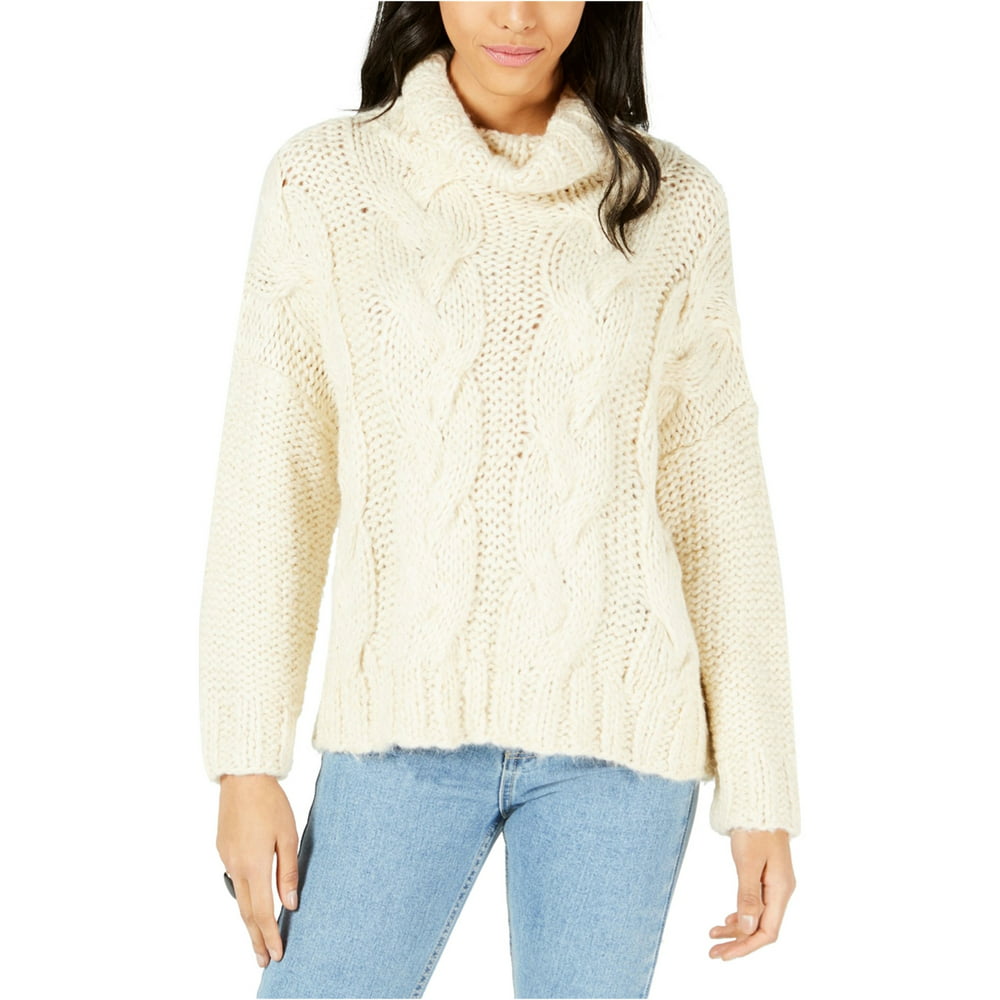 Moon River Womens Weatheral Knit Sweater, Off-White, Large - Walmart ...