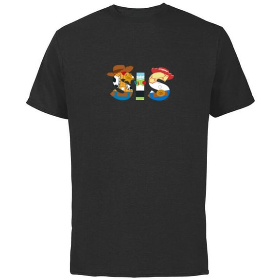 Disney and Pixar’s Toy Story Sis Sister Family Birthday - Short Sleeve Cotton T-Shirt for Adults - Customized-Black