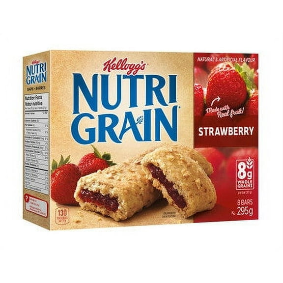 Kellogg's Nutri-Grain, Strawberry Cereal Bars, 295g/10.4oz., 8ct, (Imported from Canada}
