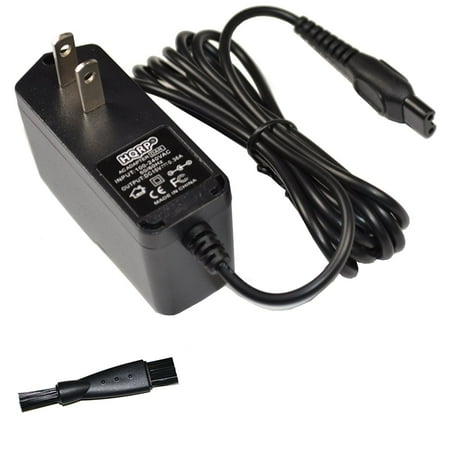 Norelco Cord - HQRP AC Adapter Power Cord for Philips Norelco HQ7140 HQ7200 HQ7240 HQ7260 HQ7617 HQ6070 HQ6073 HQ6075 HQ6095 HQ7865 SPEED XL PT730 PT735 PT736 PT845 PT860 PT866 PT870 Shaver + HQRP Cleaning Brush