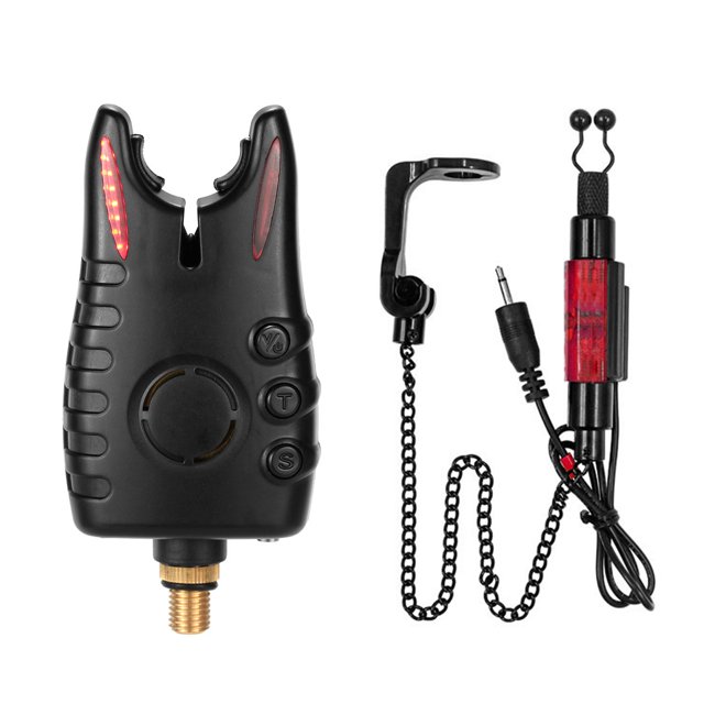 Swinger Indicador de alarma de mordida de pesca con cadena Swinger Indicador de alarma LED Kit de al Meterk Swinger