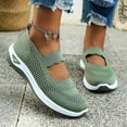 thumbnail image 4 of Mepaouo Women's Woven Orthopedic Slip on Shoes Walking Arch Support Diabetic Running Sneakers Green 6.5, 4 of 7