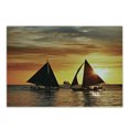 thumbnail image 1 of Sailboat Cutting Board, Sailing to Sunset Boracay Island Evening Vacation Romantic Water Sports, Decorative Tempered Glass Cutting and Serving Board, Small Size, Marigold Dark Orange, by Ambesonne, 1 of 1