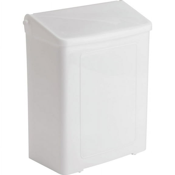 Safe-Use Plastic Sanitary Napkin Receptacle - Wall Mountable - 10.6" Height x 9" Width x 4.6" Depth - Plastic - White - 1 Each | Bundle of 5 Each