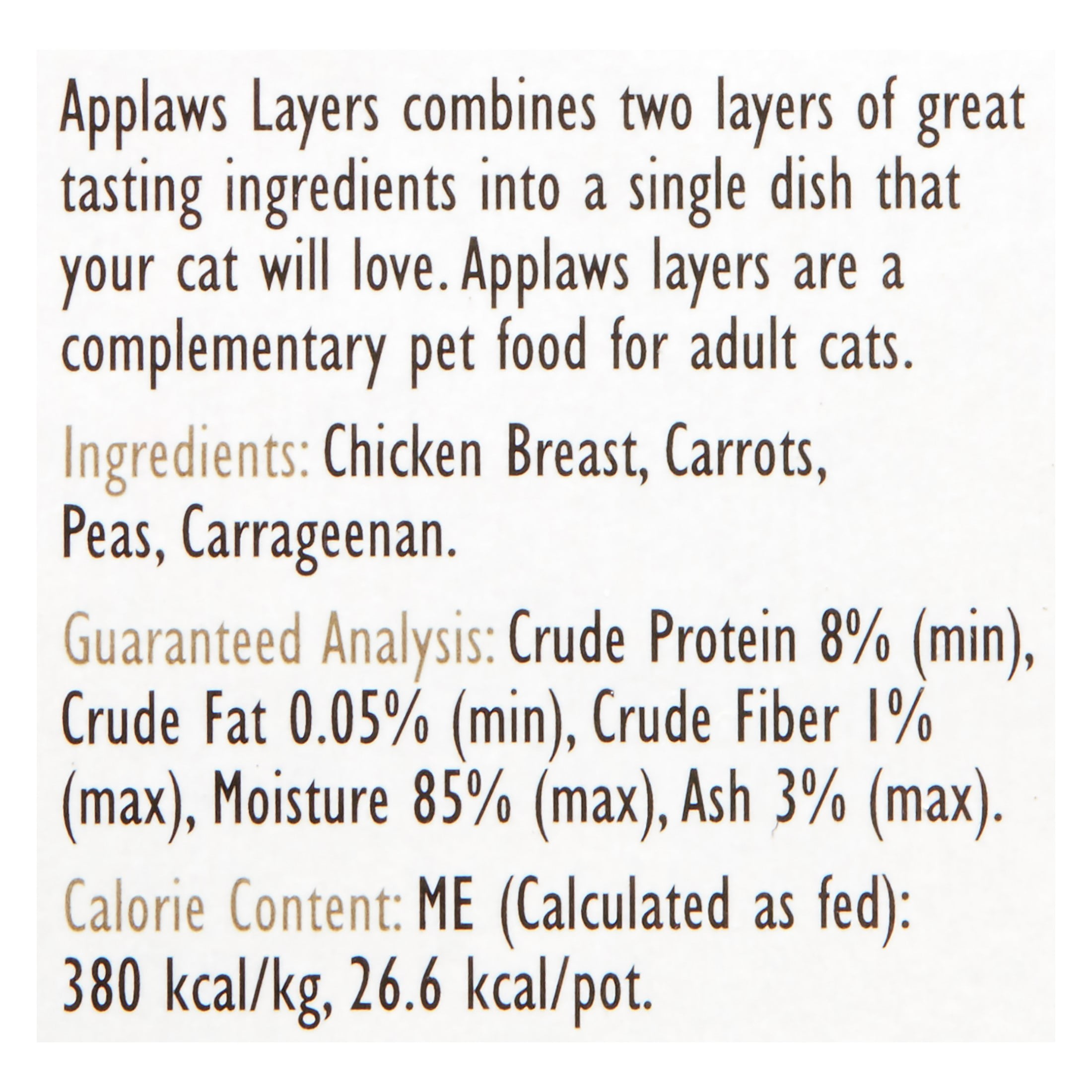 applaws cat food calories