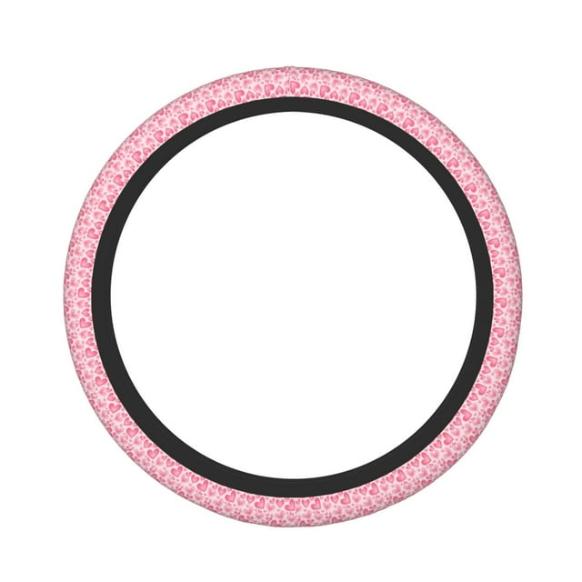 Fotbe pink heart Funda para Volante Universal de 15 pulgadas, Accesorios para Auto para Hombre y Mujer, Protector de Volante Cómodo para SUV y Sedán