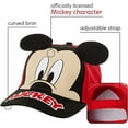 thumbnail image 6 of Disney Boys’ Mickey Mouse Baseball Cap – 3D Ears Curved Brim Strap Back Hat (4-7), 6 of 6