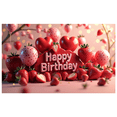 thumbnail image 2 of Pink Themed Happy Birthday Banner with Strawberry Elements Backdrop Party Decorations for Birthday Party Photography Props Celebrations Decor Background, 2 of 4