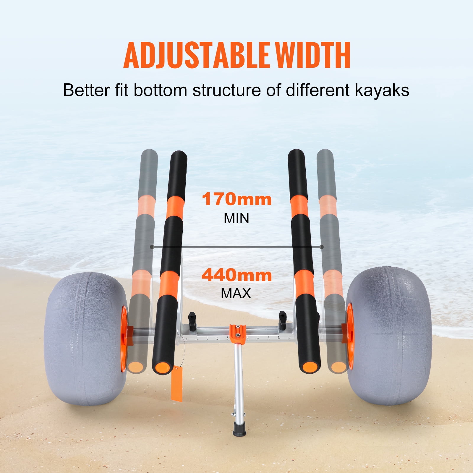 SKYSHALO Adjustable Kayak Cart Canoe Carrier 350lb, 12"