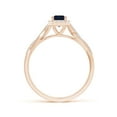 thumbnail image 2 of ANGARA Natural Emerald-Cut Sapphire Halo Twisted Shank Ring in 14K Rose Gold for Women (Size-6x4mm) | September Birthstone, Birthday, Anniversary, Jewelry Gift for Women | Natural Blue Sapphire Ring, 2 of 8