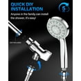 thumbnail image 6 of Hodvit 5 Setting Handheld Shower Head, Water Saving High Pressure Showerhead, with 5 ft Stainless Steel Hose, Chrome, 6 of 8
